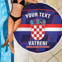 Custom Croatia Football Beach Blanket Come On Vatreni Checkerboard Style