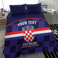 Custom Croatia Football Bedding Set Come On Vatreni Checkerboard Style