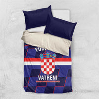 Custom Croatia Football Bedding Set Come On Vatreni Checkerboard Style