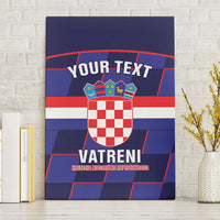 Custom Croatia Football Canvas Wall Art Come On Vatreni Checkerboard Style