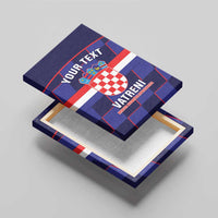 Custom Croatia Football Canvas Wall Art Come On Vatreni Checkerboard Style