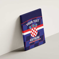 Custom Croatia Football Canvas Wall Art Come On Vatreni Checkerboard Style