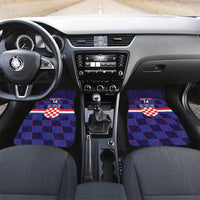 Custom Croatia Football Car Mats Come On Vatreni Checkerboard Style