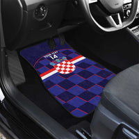 Custom Croatia Football Car Mats Come On Vatreni Checkerboard Style