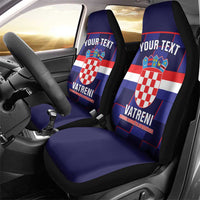 Custom Croatia Football Car Seat Cover Come On Vatreni Checkerboard Style