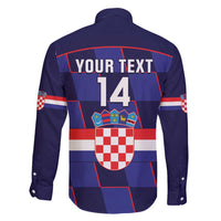 Custom Croatia Football Family Matching Long Sleeve Bodycon Dress and Hawaiian Shirt Come On Vatreni Checkerboard Style