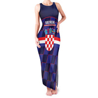 Custom Croatia Football Family Matching Tank Maxi Dress and Hawaiian Shirt Come On Vatreni Checkerboard Style