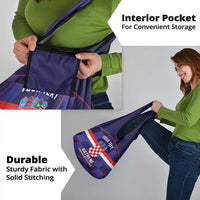 Custom Croatia Football Grocery Bag Come On Vatreni Checkerboard Style