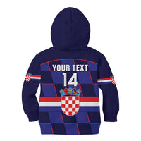 Custom Croatia Football Kid Hoodie Come On Vatreni Checkerboard Style