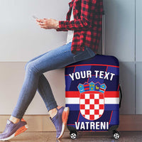 Custom Croatia Football Luggage Cover Come On Vatreni Checkerboard Style
