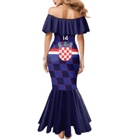 Custom Croatia Football Mermaid Dress Come On Vatreni Checkerboard Style