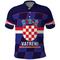 Custom Croatia Football Polo Shirt Come On Vatreni Checkerboard Style