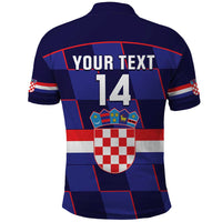 Custom Croatia Football Polo Shirt Come On Vatreni Checkerboard Style