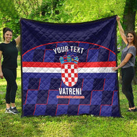 Custom Croatia Football Quilt Come On Vatreni Checkerboard Style