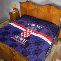 Custom Croatia Football Quilt Come On Vatreni Checkerboard Style
