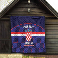 Custom Croatia Football Quilt Come On Vatreni Checkerboard Style