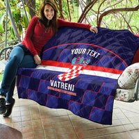 Custom Croatia Football Quilt Come On Vatreni Checkerboard Style