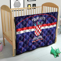 Custom Croatia Football Quilt Come On Vatreni Checkerboard Style