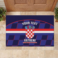 Custom Croatia Football Rubber Doormat Come On Vatreni Checkerboard Style