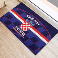 Custom Croatia Football Rubber Doormat Come On Vatreni Checkerboard Style
