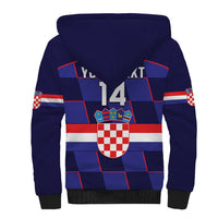 Custom Croatia Football Sherpa Hoodie Come On Vatreni Checkerboard Style