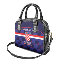 Custom Croatia Football Shoulder Handbag Come On Vatreni Checkerboard Style