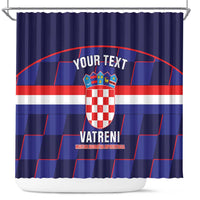 Custom Croatia Football Shower Curtain Come On Vatreni Checkerboard Style