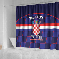 Custom Croatia Football Shower Curtain Come On Vatreni Checkerboard Style