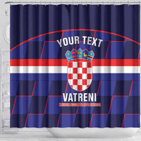 Custom Croatia Football Shower Curtain Come On Vatreni Checkerboard Style