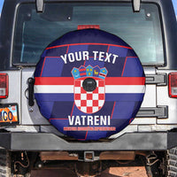 Custom Croatia Football Spare Tire Cover Come On Vatreni Checkerboard Style