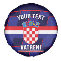 Custom Croatia Football Spare Tire Cover Come On Vatreni Checkerboard Style