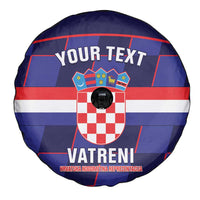 Custom Croatia Football Spare Tire Cover Come On Vatreni Checkerboard Style