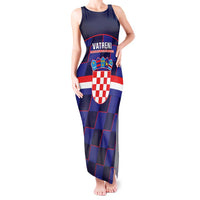 Custom Croatia Football Tank Maxi Dress Come On Vatreni Checkerboard Style