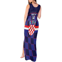 Custom Croatia Football Tank Maxi Dress Come On Vatreni Checkerboard Style