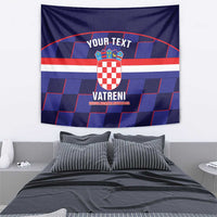 Custom Croatia Football Tapestry Come On Vatreni Checkerboard Style
