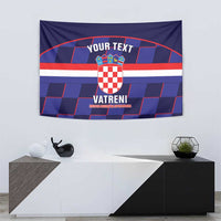 Custom Croatia Football Tapestry Come On Vatreni Checkerboard Style