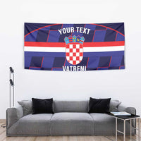 Custom Croatia Football Tapestry Come On Vatreni Checkerboard Style