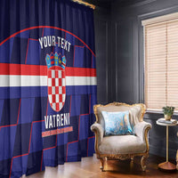 Custom Croatia Football Window Curtain Come On Vatreni Checkerboard Style