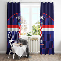 Custom Croatia Football Window Curtain Come On Vatreni Checkerboard Style