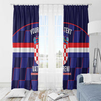 Custom Croatia Football Window Curtain Come On Vatreni Checkerboard Style