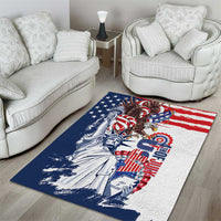 United States 4th Of July Area Rug USA Eagle Statue Of Librerty