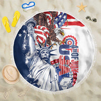 United States 4th Of July Beach Blanket USA Eagle Statue Of Librerty
