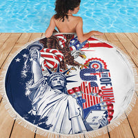 United States 4th Of July Beach Blanket USA Eagle Statue Of Librerty