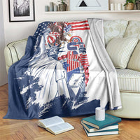 United States 4th Of July Blanket USA Eagle Statue Of Librerty