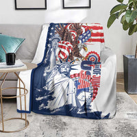 United States 4th Of July Blanket USA Eagle Statue Of Librerty