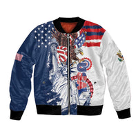 United States 4th Of July Bomber Jacket USA Eagle Statue Of Librerty
