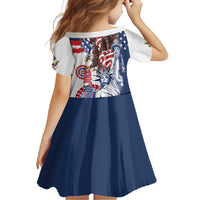 United States 4th Of July Family Matching Off Shoulder Maxi Dress and Hawaiian Shirt USA Eagle Statue Of Librerty