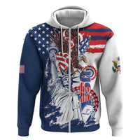 United States 4th Of July Hoodie USA Eagle Statue Of Librerty