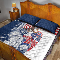 United States 4th Of July Quilt Bed Set USA Eagle Statue Of Librerty