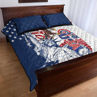 United States 4th Of July Quilt Bed Set USA Eagle Statue Of Librerty